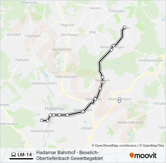 LM-14 Bus Line Map