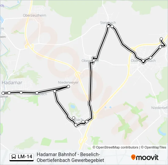 LM-14 Bus Line Map