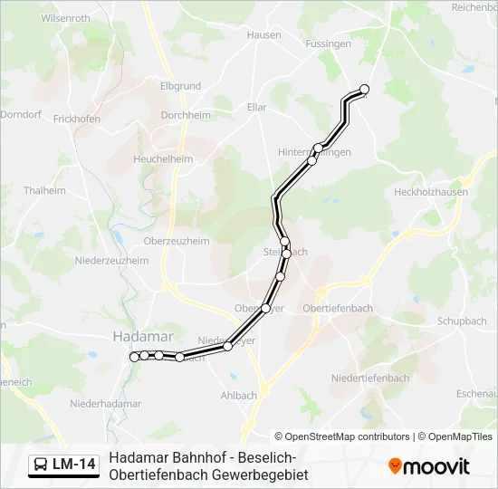 LM-14 Bus Line Map