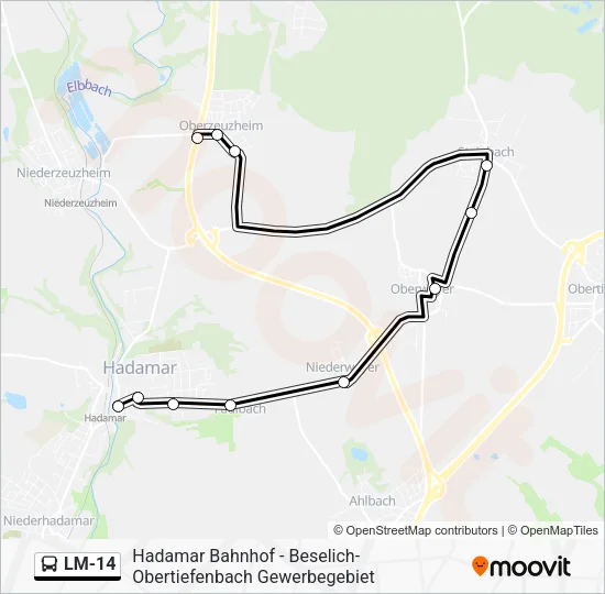 LM-14 Bus Line Map