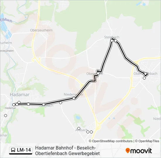 LM-14 Bus Line Map