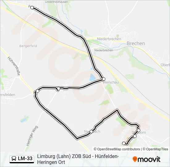 LM-33 Bus Line Map
