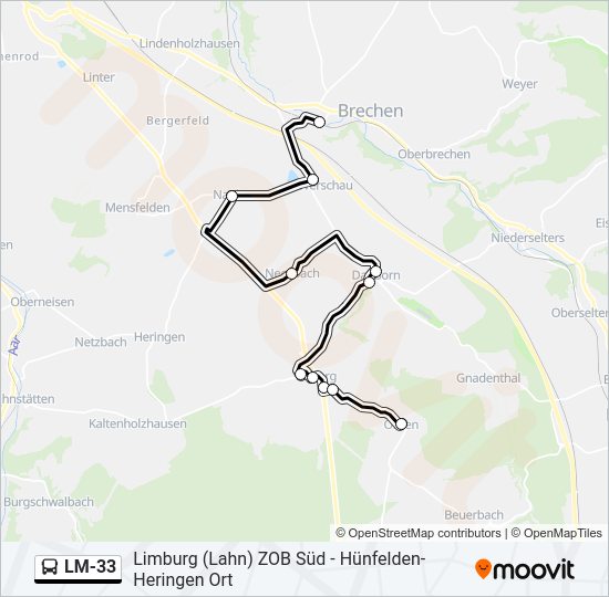 LM-33 Bus Line Map