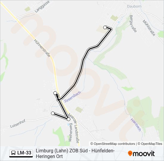 LM-33 Bus Line Map