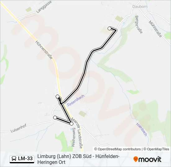 LM-33 Bus Line Map