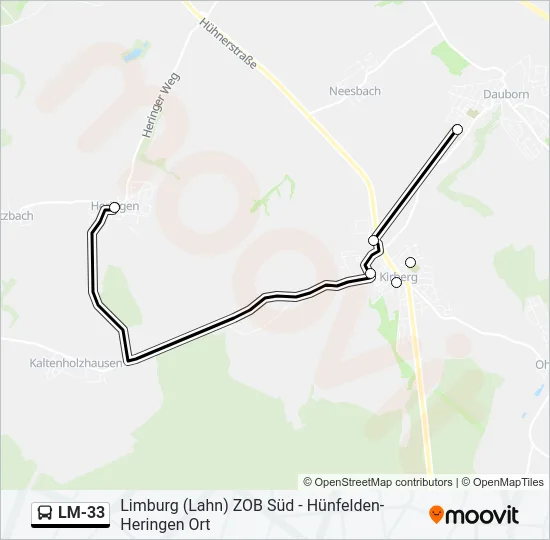 LM-33 Bus Line Map