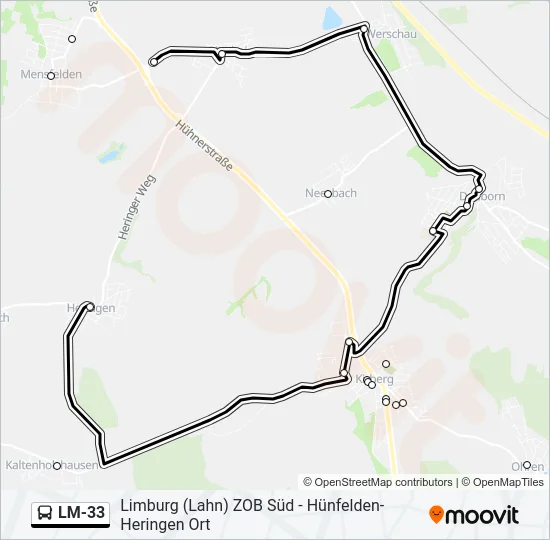 LM-33 Bus Line Map