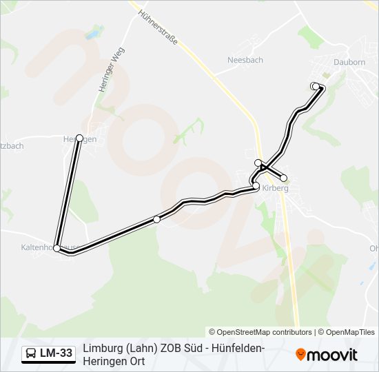LM-33 Bus Line Map
