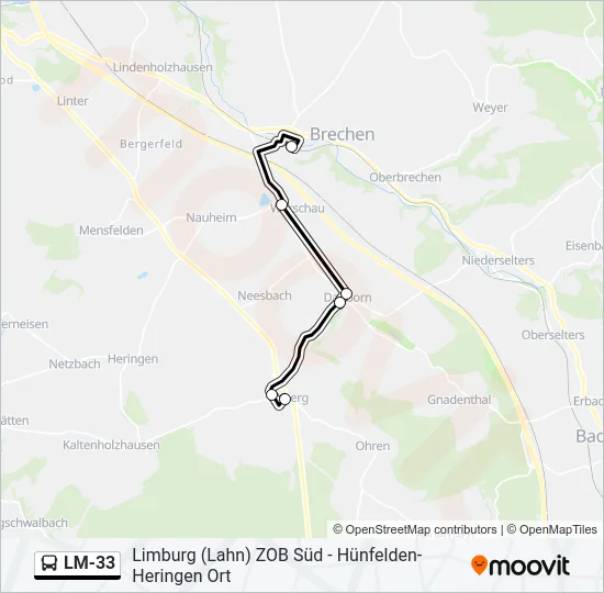 LM-33 Bus Line Map
