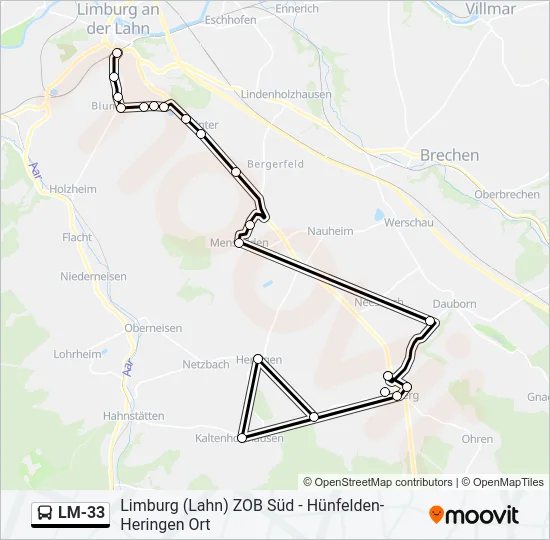 LM-33 Bus Line Map