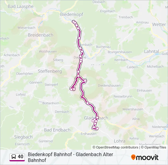40 Bus Line Map