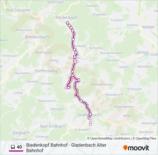 40 Bus Line Map
