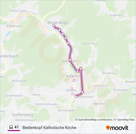 41 Bus Line Map
