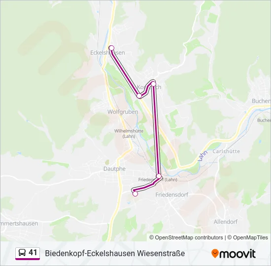 41 Bus Line Map