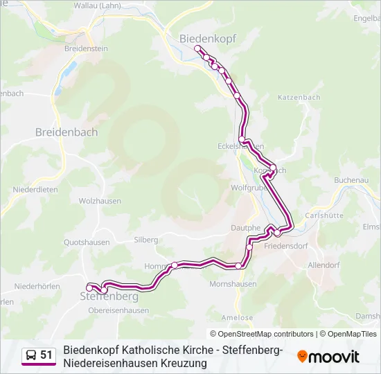 51 Bus Line Map