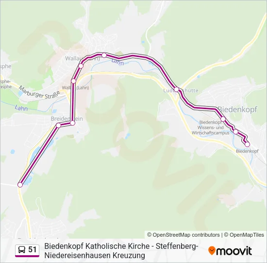 51 Bus Line Map