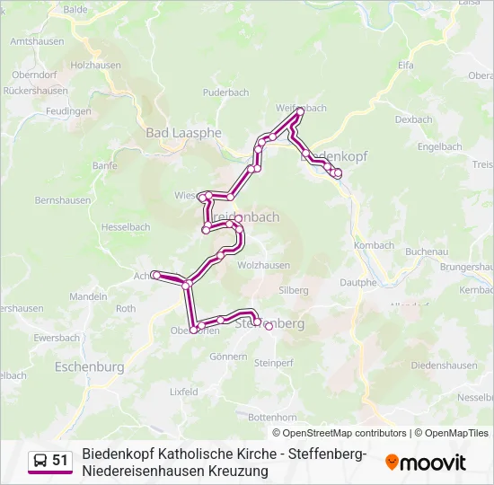 51 Bus Line Map