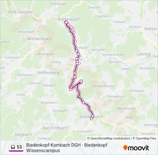 53 Bus Line Map