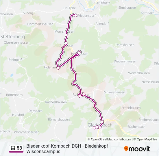 53 Bus Line Map