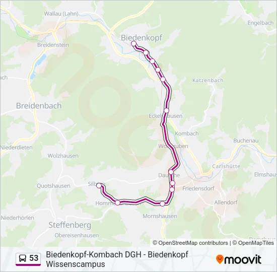 53 Bus Line Map