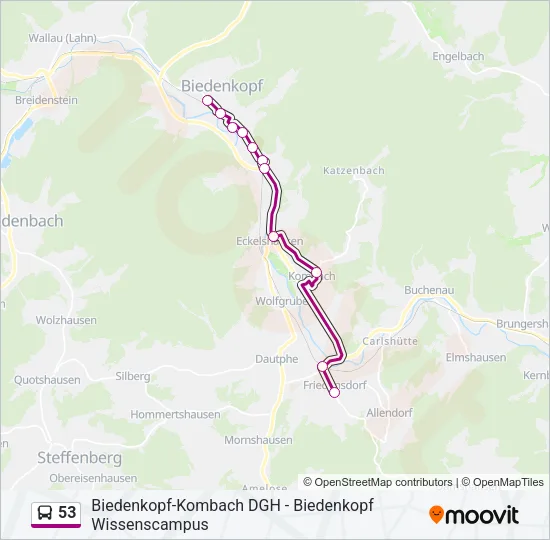 53 Bus Line Map