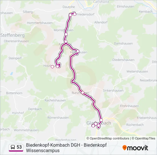 53 Bus Line Map