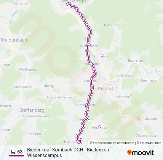 53 Bus Line Map
