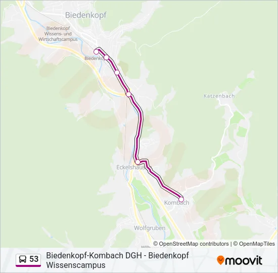 53 Bus Line Map