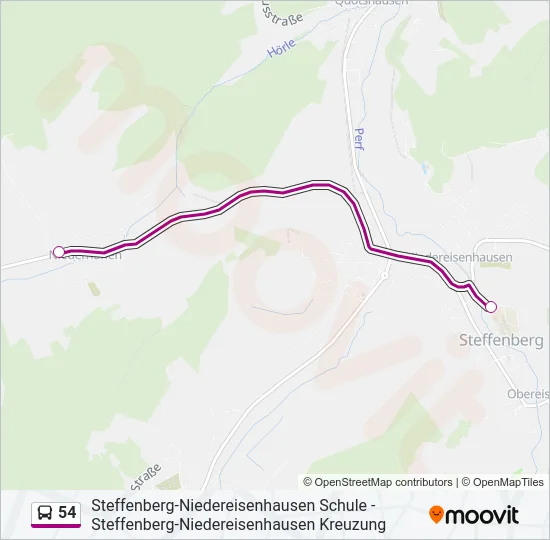 54 Bus Line Map