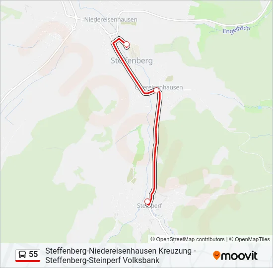 55 Bus Line Map