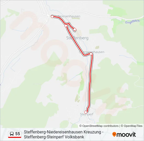 55 Bus Line Map