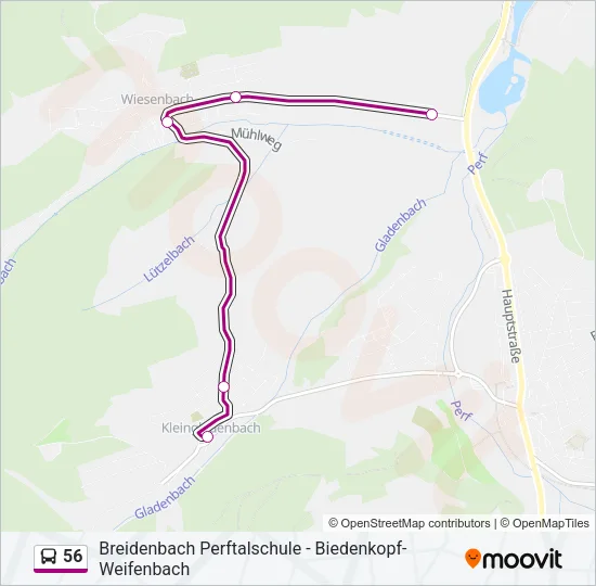 56 Bus Line Map