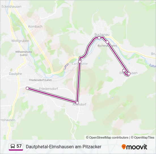 57 Bus Line Map