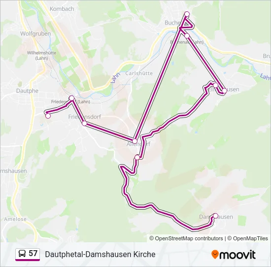 57 Bus Line Map