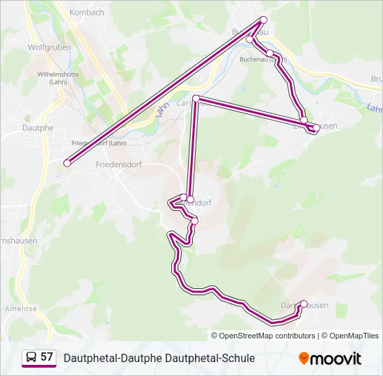 57 Bus Line Map