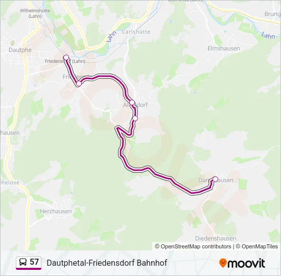 57 Bus Line Map