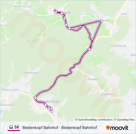 58 Bus Line Map