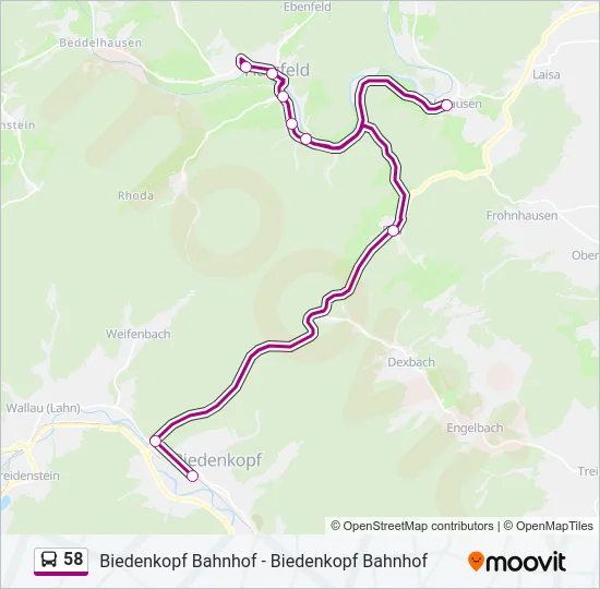58 Bus Line Map