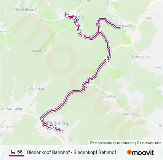 58 Bus Line Map