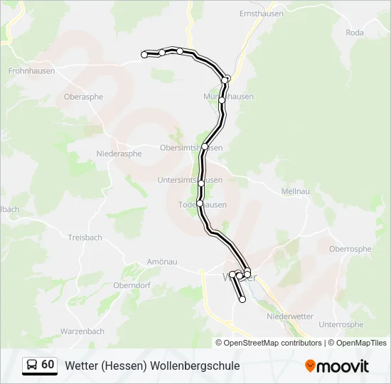 60 Bus Line Map