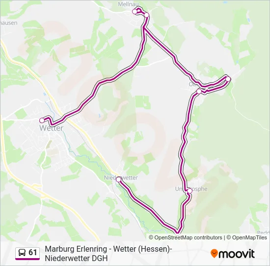 Автобус 61: карта маршрута