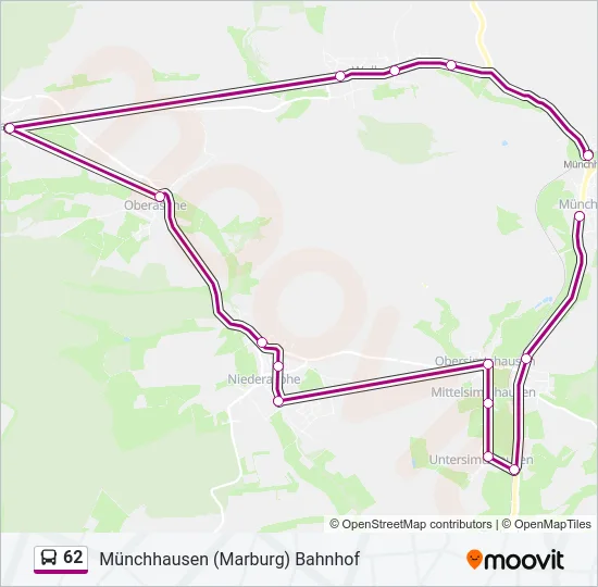 62 Bus Line Map