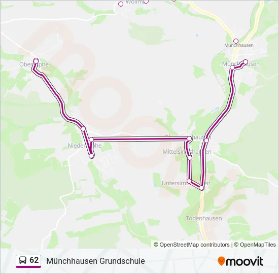 62 Bus Line Map