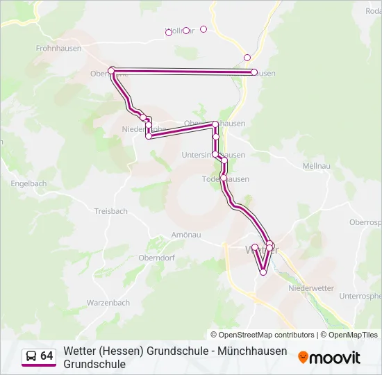 64 Bus Line Map