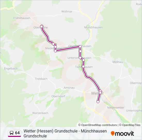 64 Bus Line Map