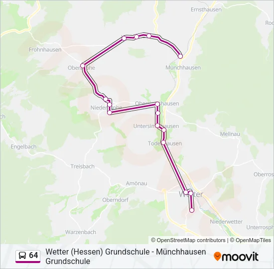 64 Bus Line Map