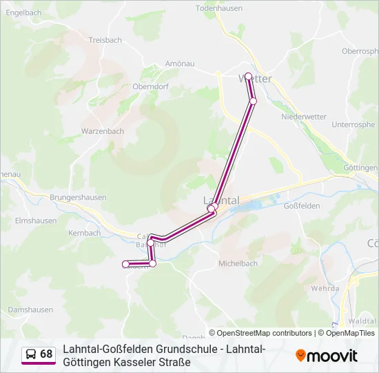 68 Bus Line Map