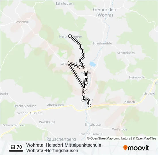 70 Bus Line Map