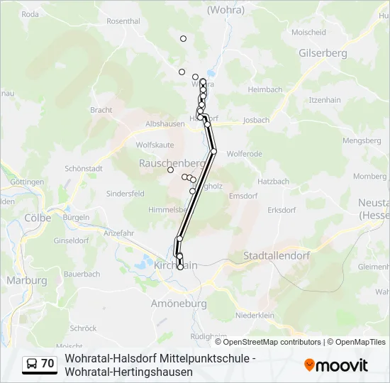 70 Bus Line Map