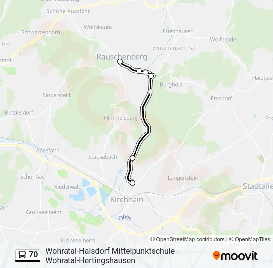 70 Bus Line Map